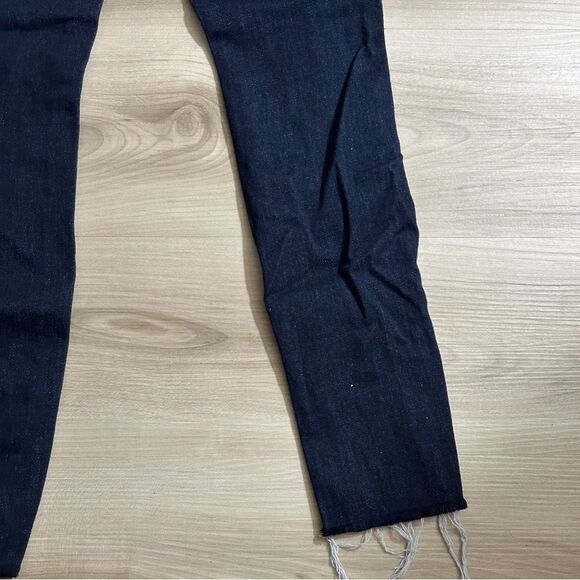MOTHER Looker High-Rise Skinny‎ Jean Size 26 Frayed Ankle Dark Wash - Picture 7 of 11